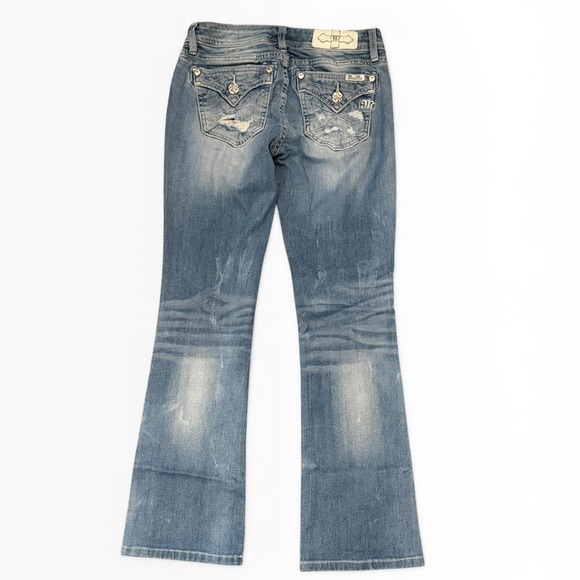 Miss Me Denim - Miss‎ Me Signature Bootcut Jeans Medium Wash Bling Flap Size 26x28 Short Y2K